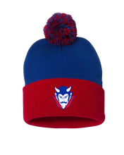 Load image into Gallery viewer, Albia Blue Demon Pom Pom Beanie