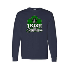 Load image into Gallery viewer, Georgetown God's Portion Day Gildan Long Sleeve T-Shirt Big Front Logo