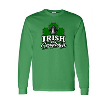 Load image into Gallery viewer, Georgetown God's Portion Day Gildan Long Sleeve T-Shirt Big Front Logo