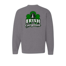 Load image into Gallery viewer, Georgetown God's Portion Day Gildan Crewneck Sweatshirt Small Chest Logo Big Back Logo
